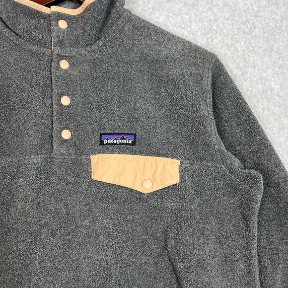 Patagonia Grey Lightweight Synchilla Snap T Fleece Pullover Size Small - Picture 4 of 11